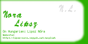 nora lipsz business card